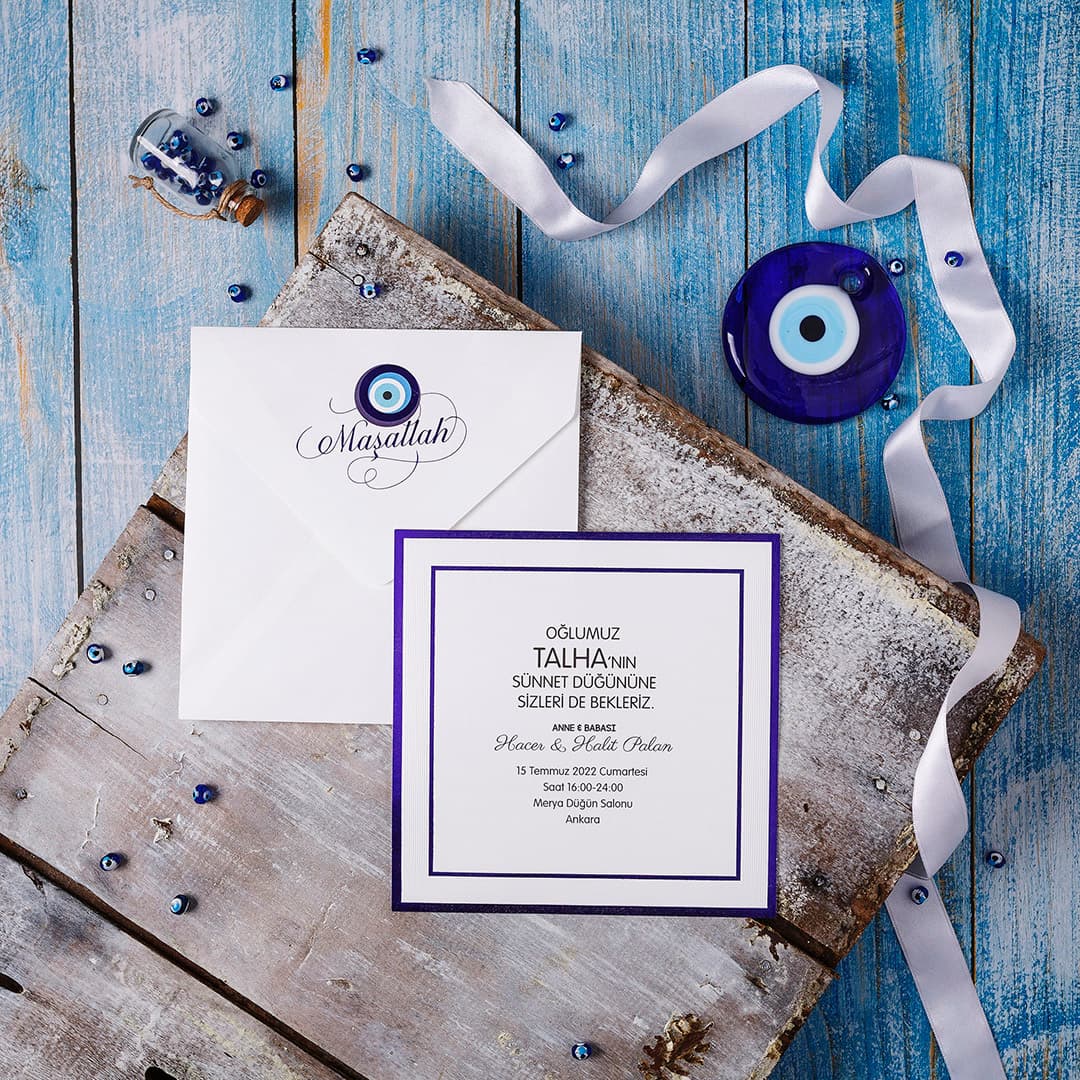 Denizci konseptli şirin sünnet davetiyesi