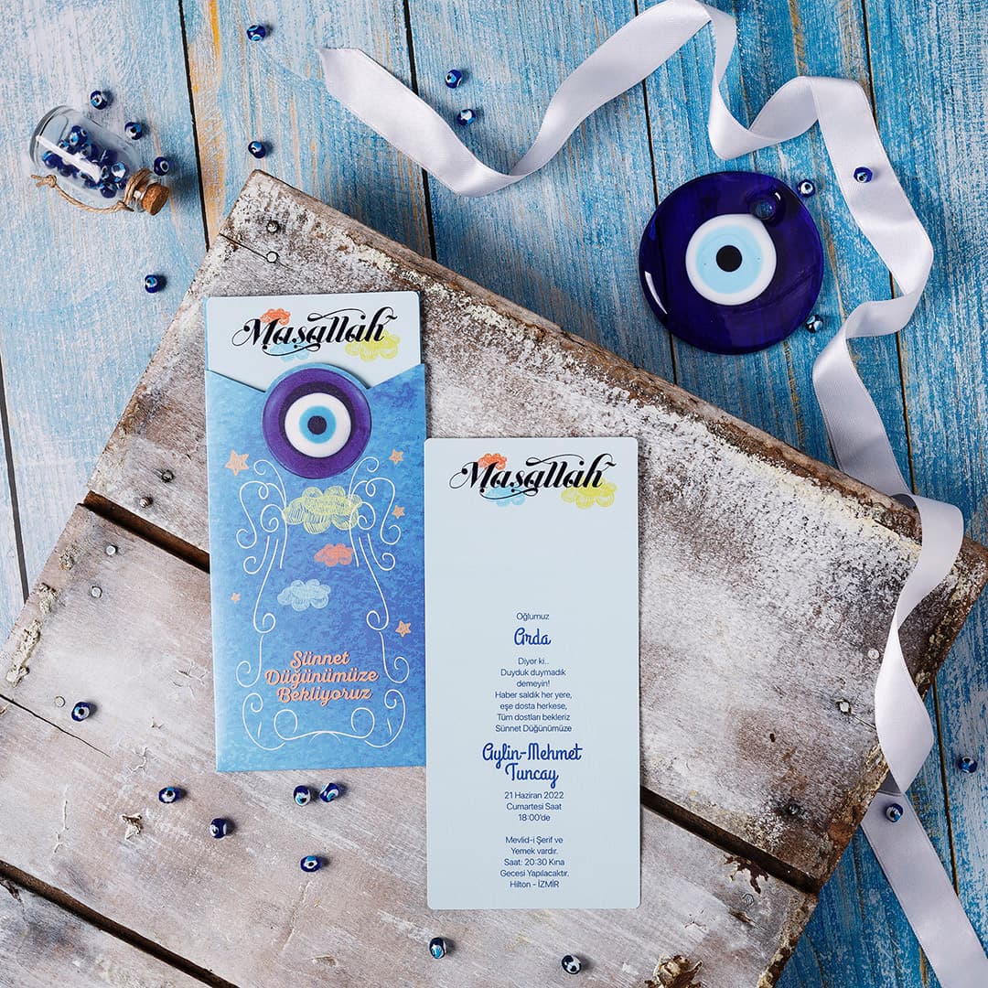 Lacivert gümüş lüks sünnet davetiyesi