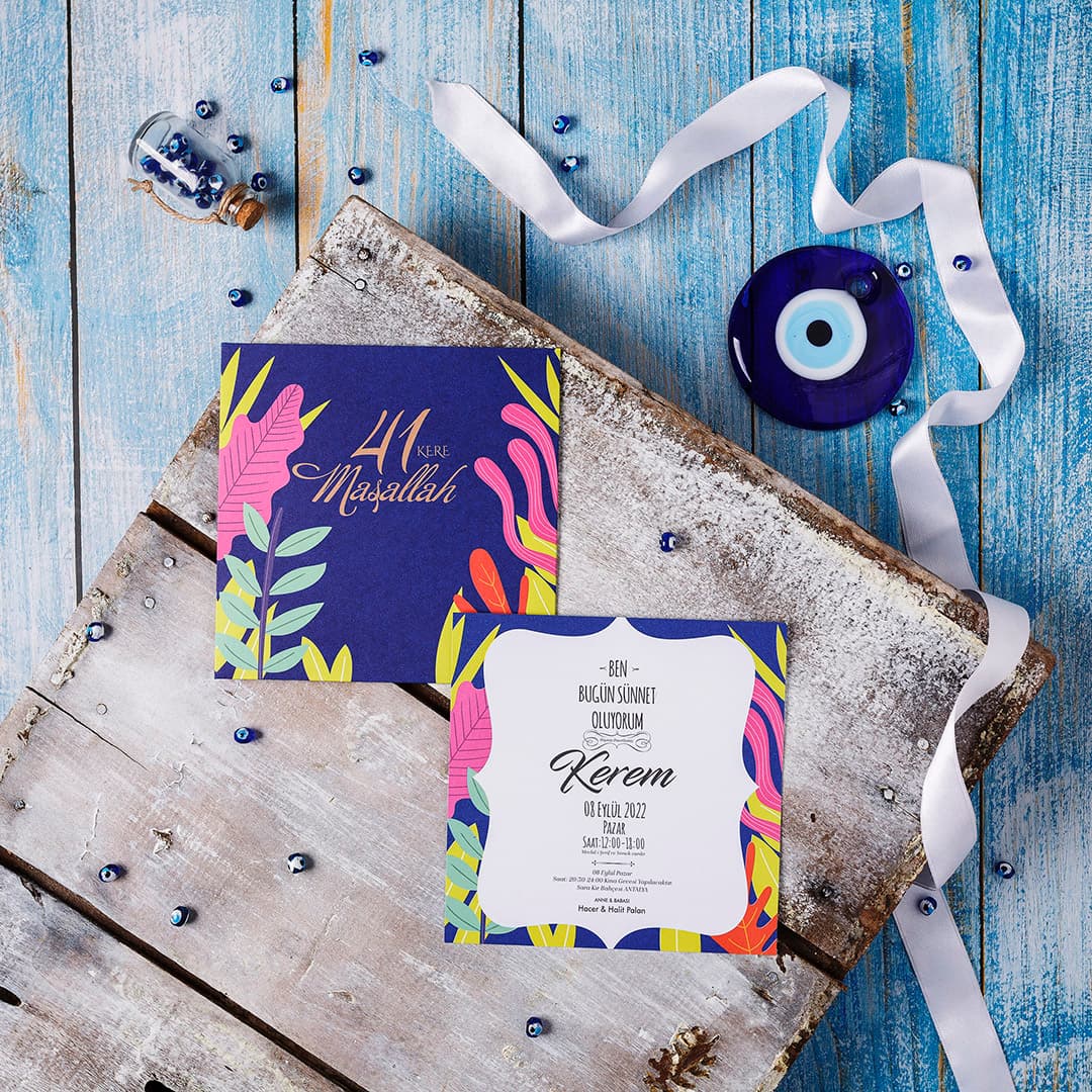 Kral tacı altın yaldız sünnet davetiyesi