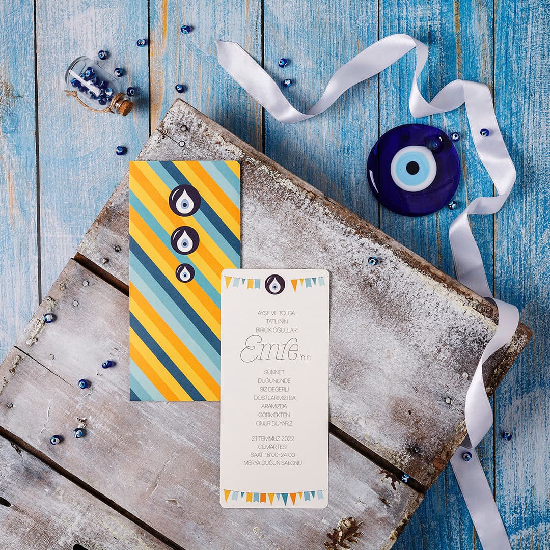 Ucan balon mavi gok sünnet davetiyesi