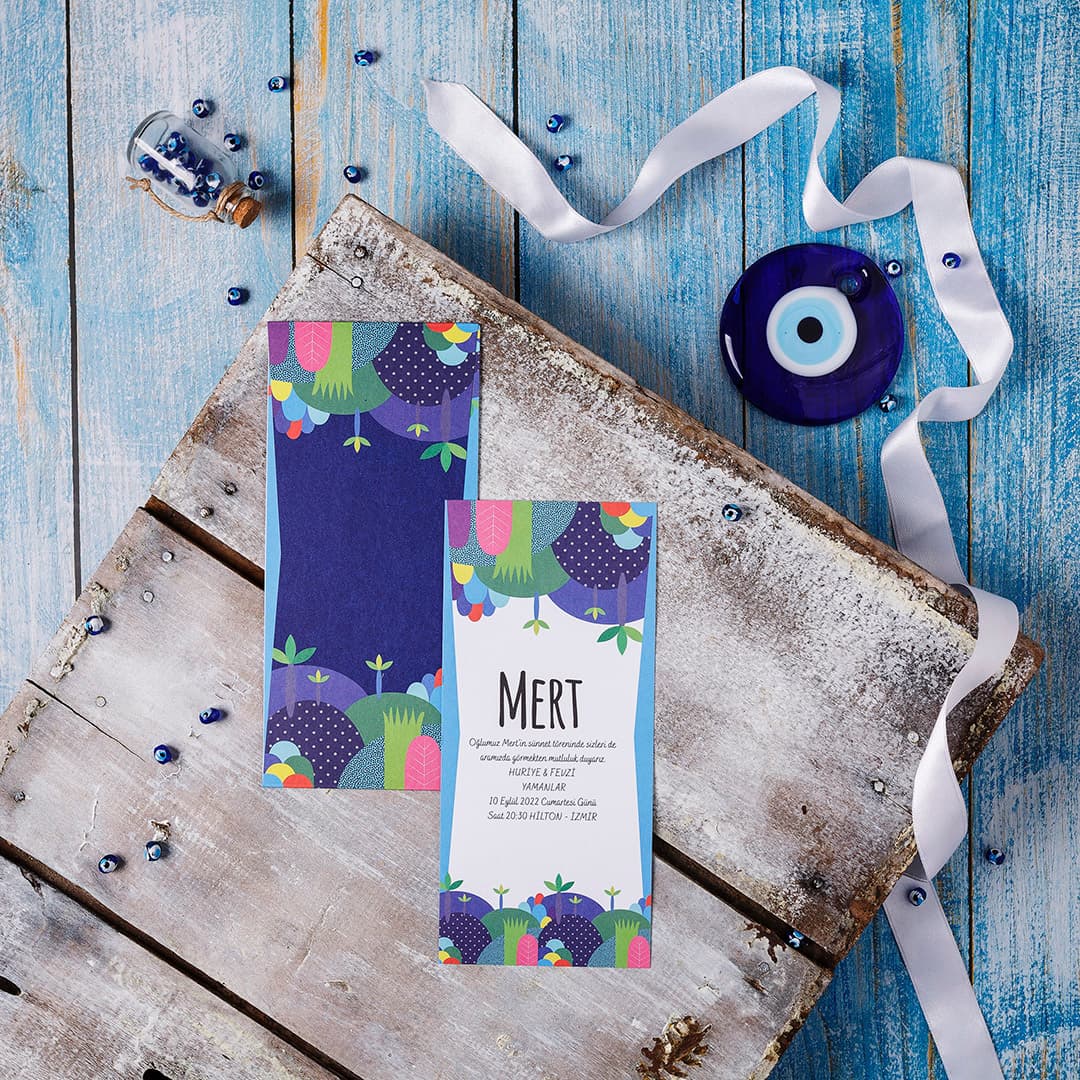 Geometrik soyut çizgiler sünnet davetiyesi