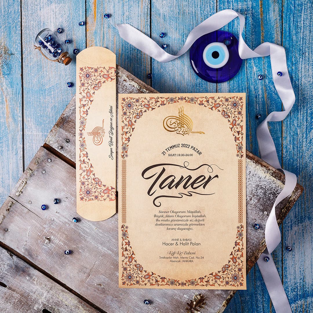 Modern sehir silueti sünnet davetiyesi