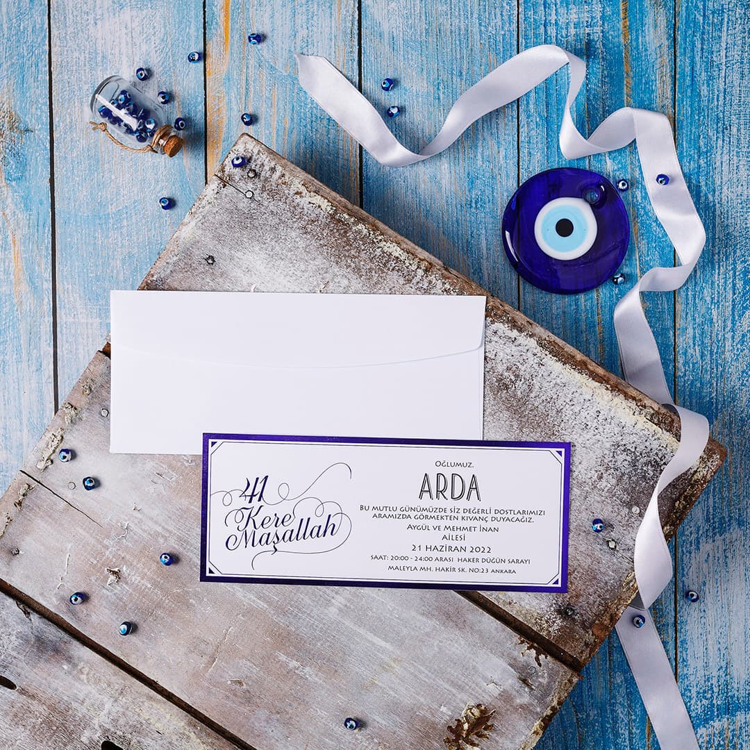 Modern geometrik pastel sünnet davetiyesi