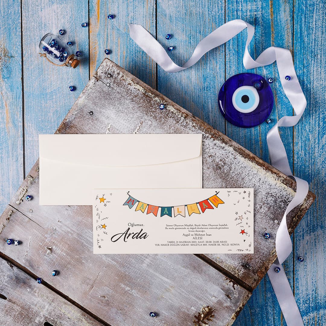 Yildizli gece modern sünnet davetiyesi