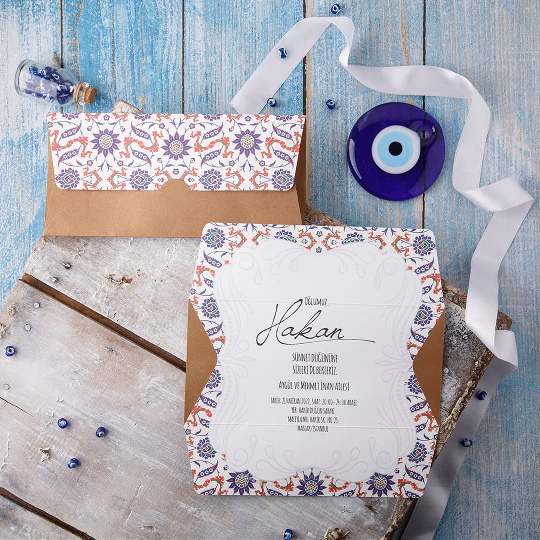 Bisikletli modern tasarim sünnet davetiyesi