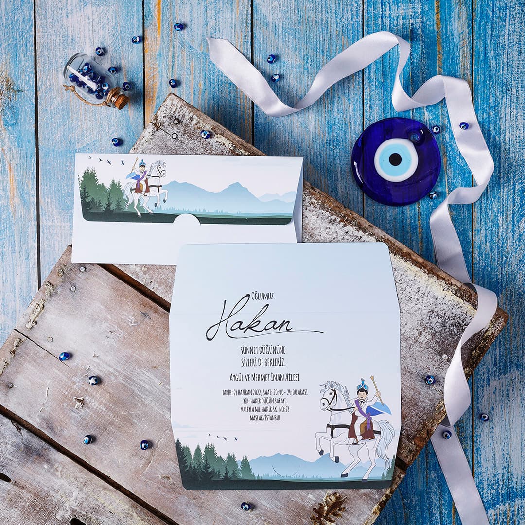 Gold ışıltılı premium kart sünnet davetiyesi