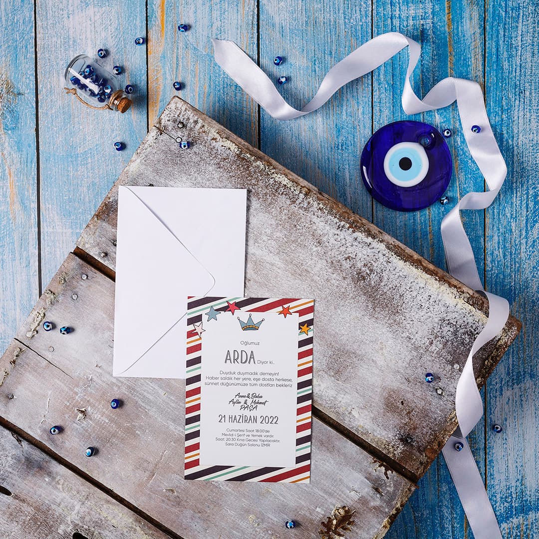 Orman temali neşeli sünnet davetiyesi