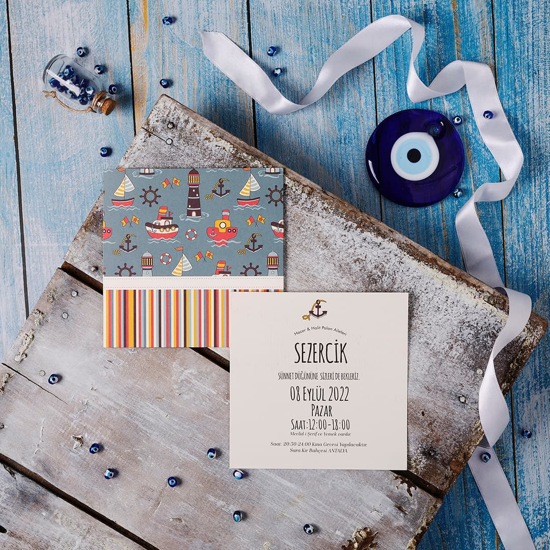 Osmanli motifli saray sünnet davetiyesi