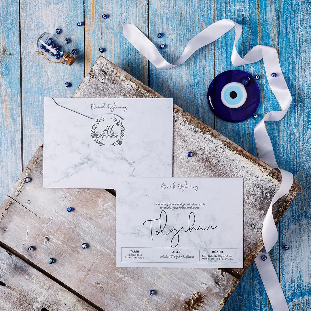 Hologramli modern kart sünnet davetiyesi