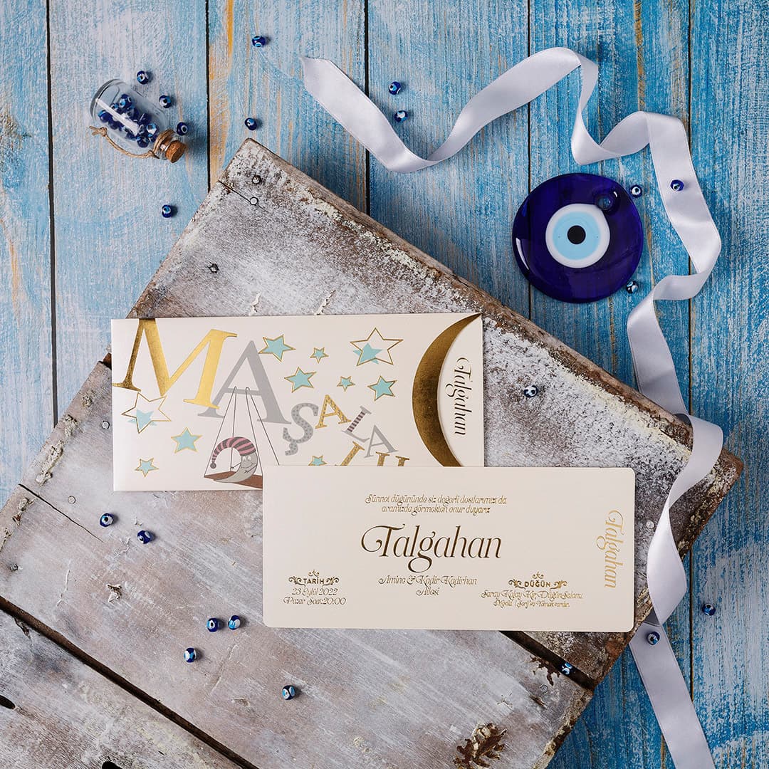 Orman hayvanlari temali sünnet davetiyesi