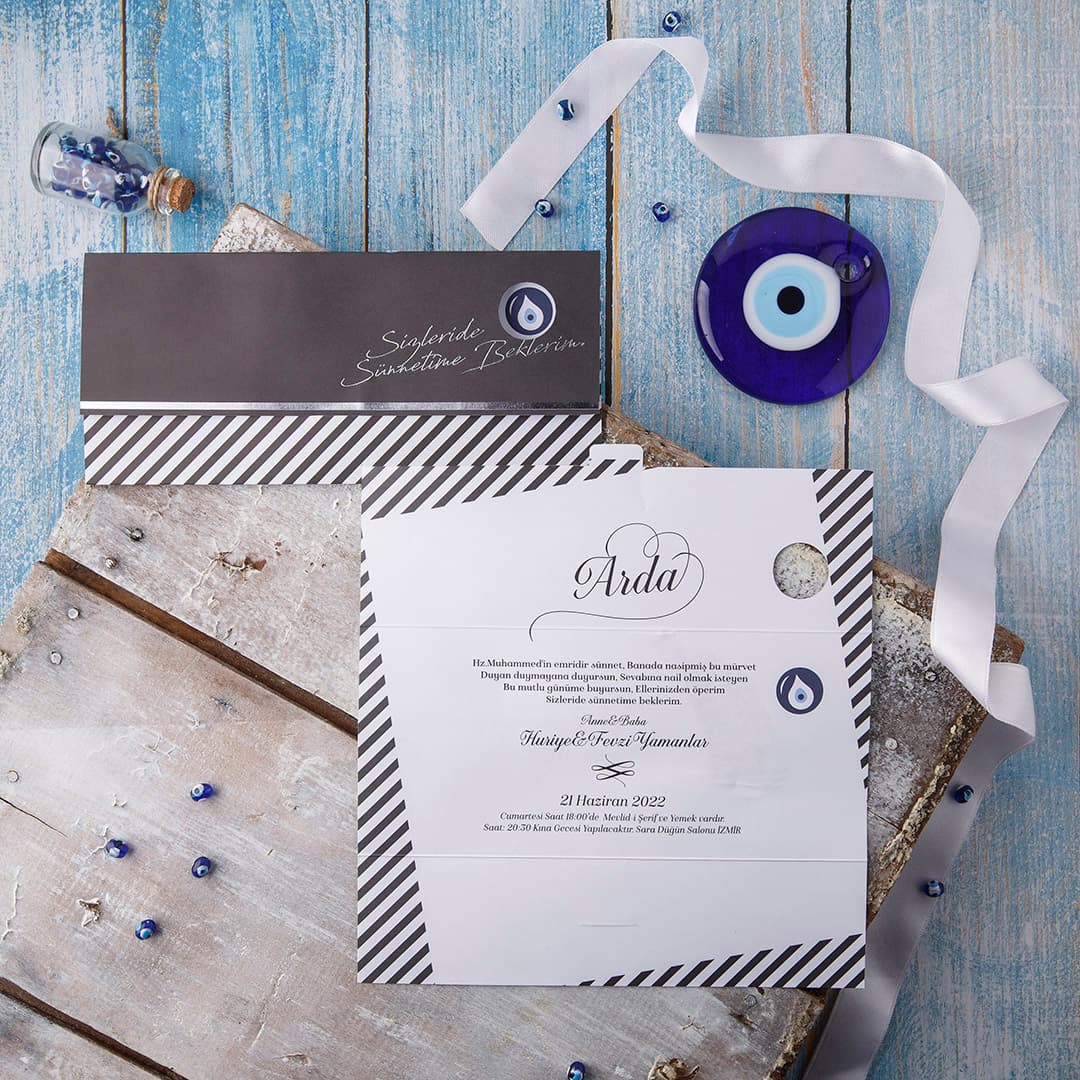 Modern soyut gold detaylar sünnet davetiyesi