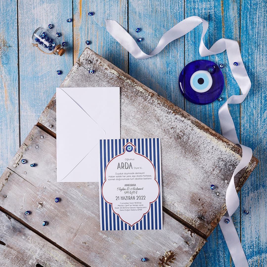 Balonlu şirin yolculuk sünnet davetiyesi